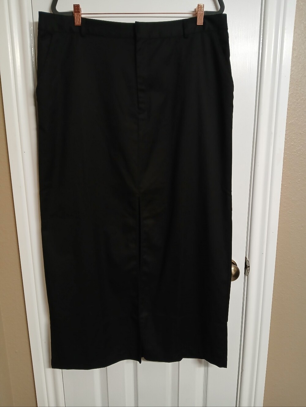 🖤THE DROP Roxy Black Maxi Skirt With Front Slit - SIZE XXL